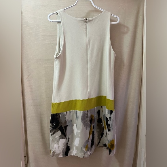 🔴 Mango Cream and Olive Mini Dress Colourblock Sleeveless Size Large - Picture 5 of 7